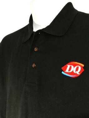 DAIRY QUEEN Ice Cream Fast Food Employee Uniform Polo Shirt Black Size M Medium
